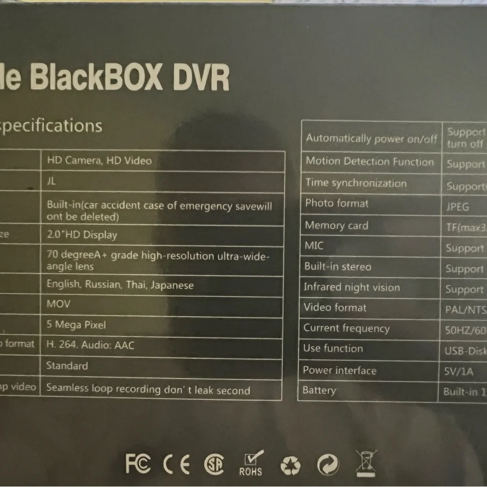 Black Dual Lens Dash Camera